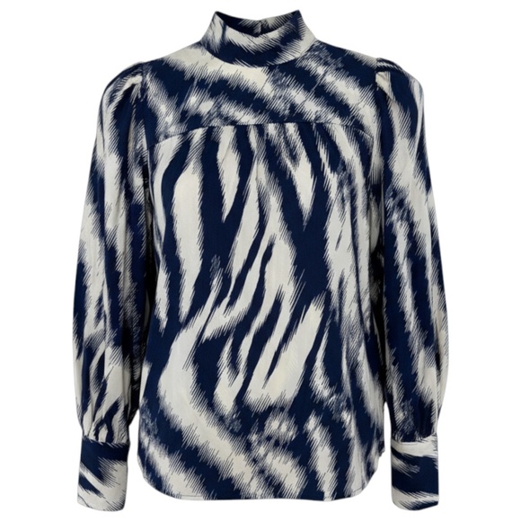 MAISON D'AMELIE PARIS - BLUE/BEIGE BLOUSE - XS - Picture 1 of 6